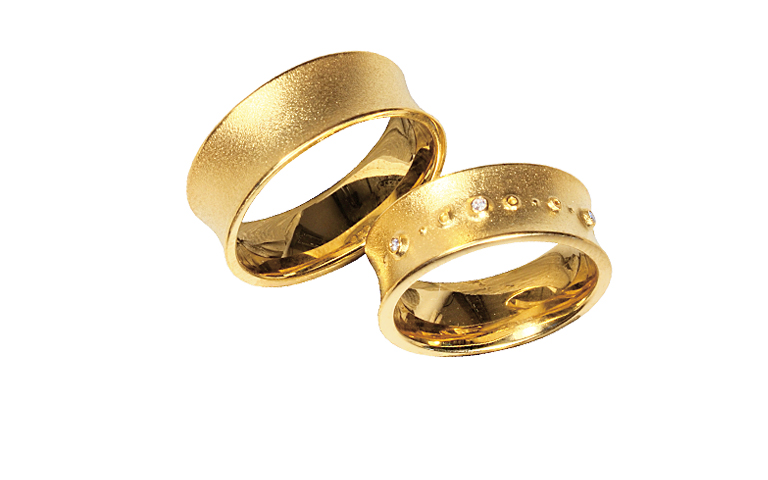 05255+05256-wedding rings, gold 750